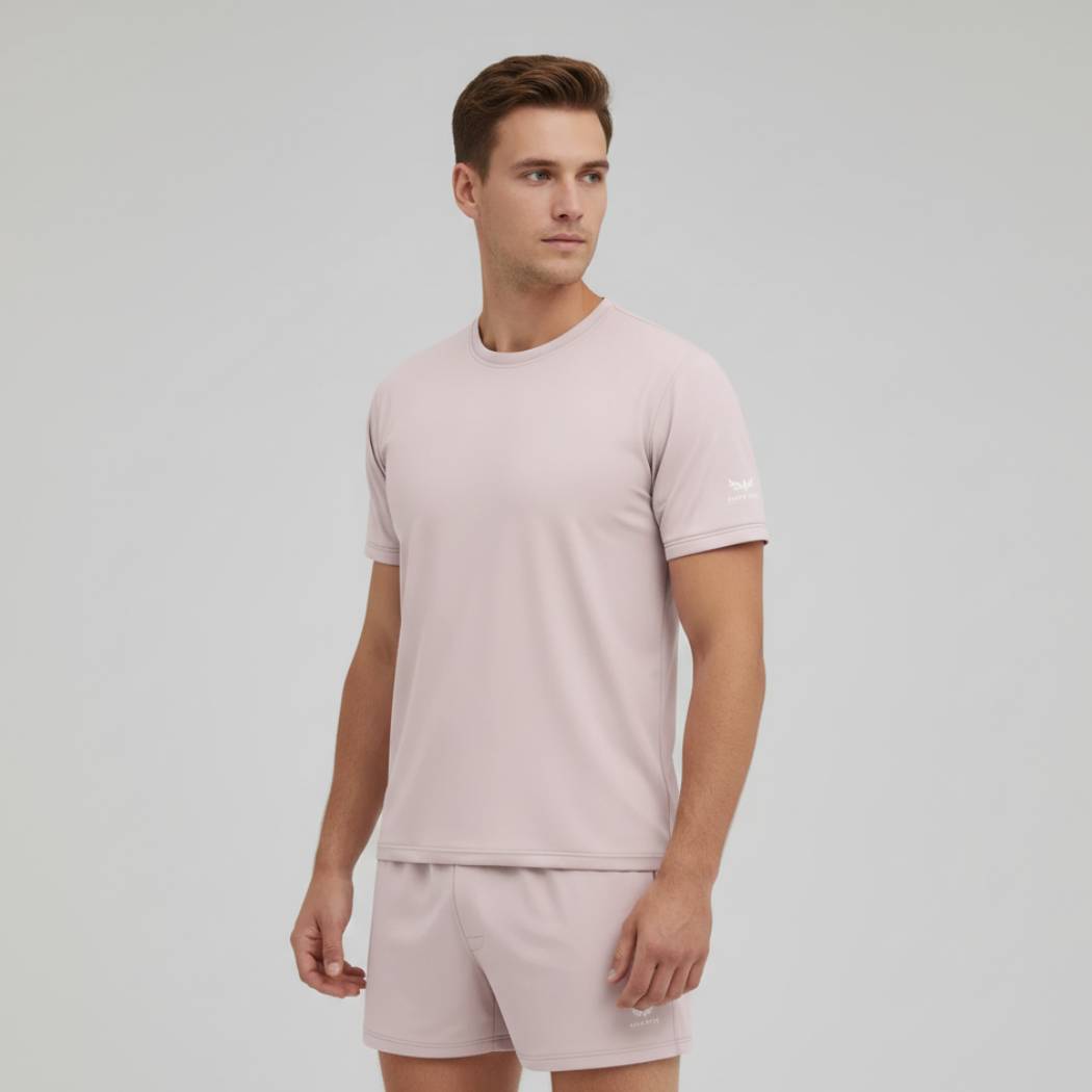 Aero Deck Cotton Jersey Signature Studio Crew Light Taupe Color Graphic T-Shirt AERODECK APPARELS