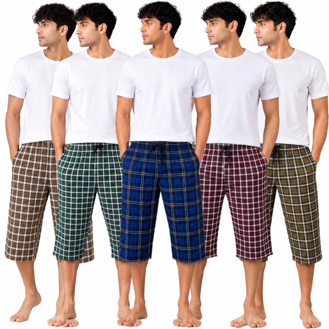 Aerodeck Men's Premium Checkered Cotton Lounge Trousers – Pack of 5 AERODECK APPARELS