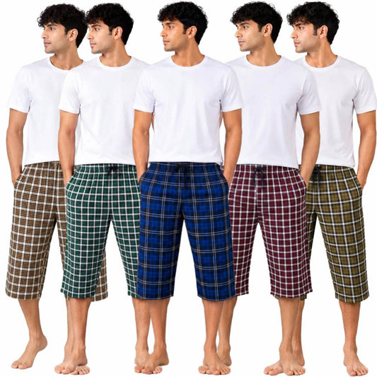 Aerodeck Men's Premium Checkered Cotton Lounge Trousers – Pack of 5 AERODECK APPARELS
