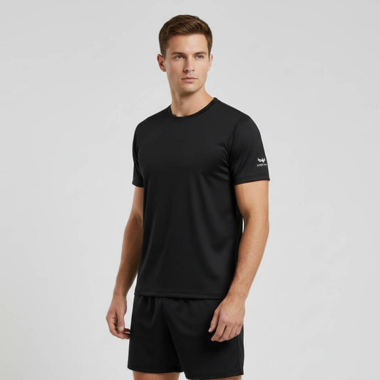 Aero Deck Cotton Jersey Signature Studio Crew Black Color Graphic T-Shirt AERODECK APPARELS