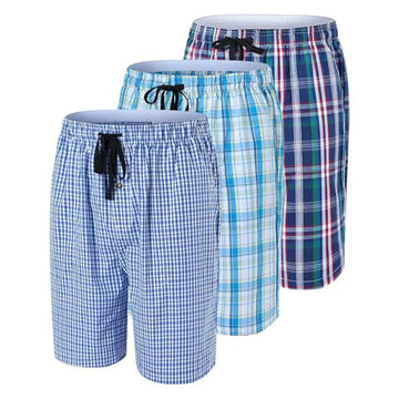 Pack of 3 Aerodeck Men's Cotton-Rich Mix Patterns Checkered Boxer Shorts AERODECK APPARELS