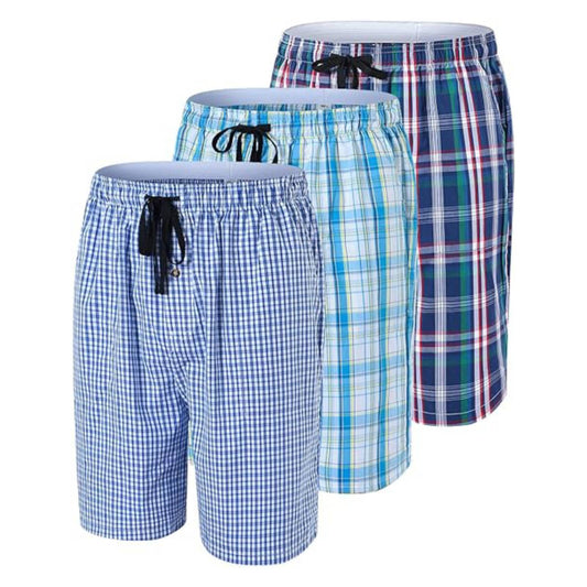 Pack of 3 Aerodeck Men's Cotton-Rich Mix Patterns Checkered Boxer Shorts AERODECK APPARELS