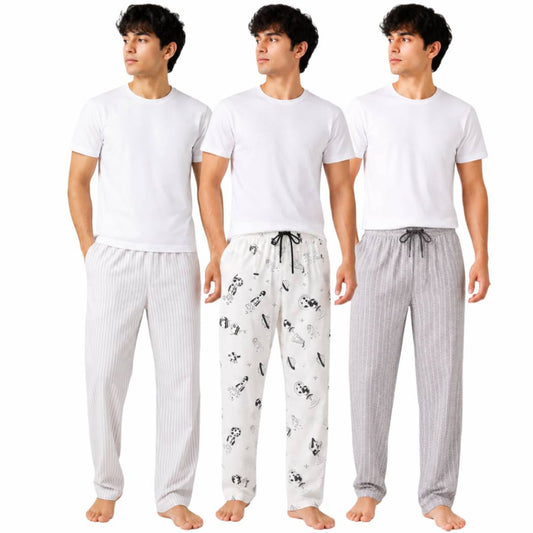 Aerodeck Men's Premium Cotton Lounge Trousers – Pack of 3 AERODECK APPARELS