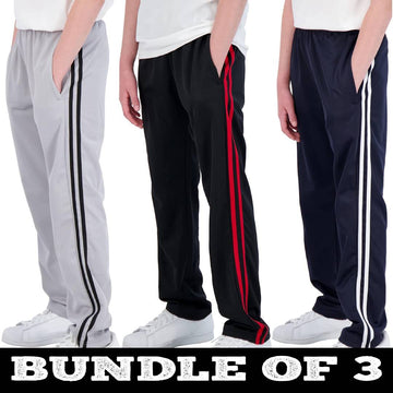 3-Piece Men's Cotton Jersey Pants Set with Side Stripes AERODECK APPARELS