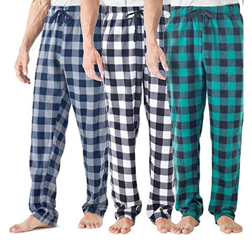 Pack of 3 Men's Checkered Pajama Trousers AERODECK APPARELS