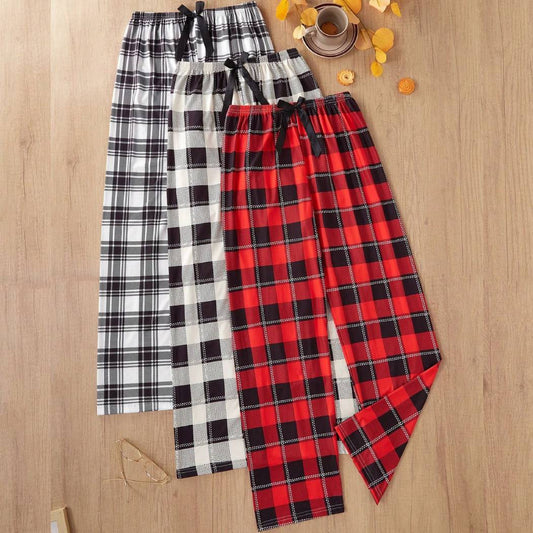 Pack of Three Checkered Lounge Pajama Pants for Men AERODECK APPARELS