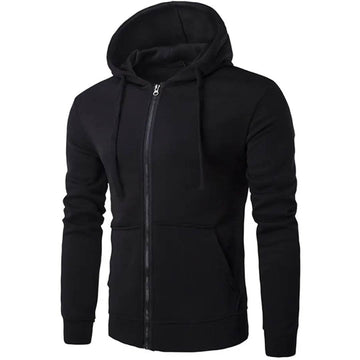 Black Pullover Zipper Hoodie AERODECK APPARELS