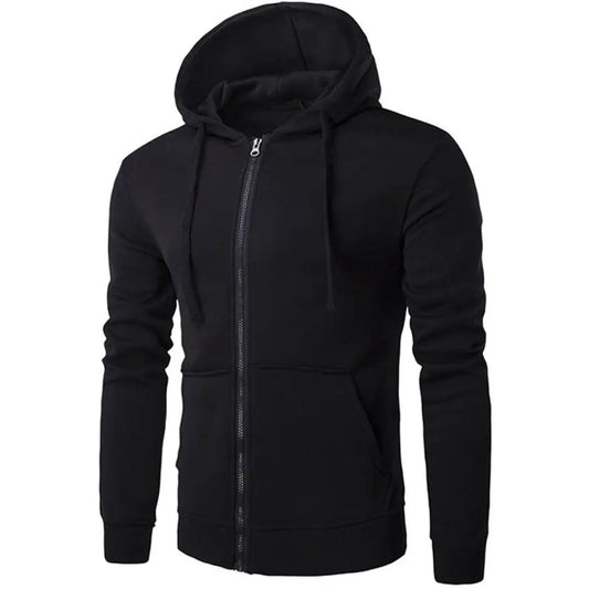 Black Pullover Zipper Hoodie