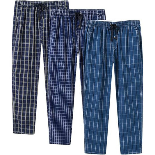 Pack of Three Checkered Lounge Pajama Pants for Men AERODECK APPARELS