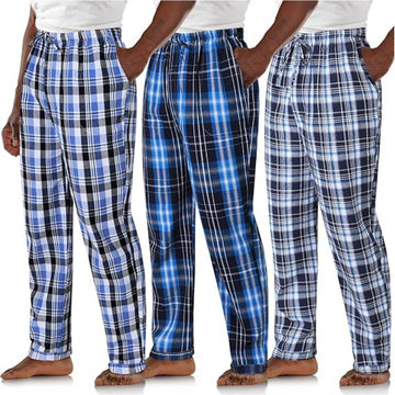 Pack of Three Checkered Lounge Pajama Pants for Men AERODECK APPARELS