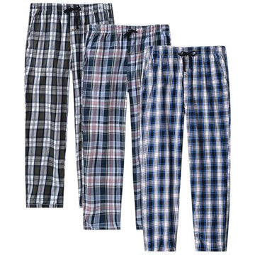 Pack of Three Checkered Lounge Pajama Pants for Men AERODECK APPARELS