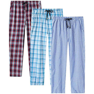 Pack of Three Checkered Lounge Pajama Pants for Men AERODECK APPARELS