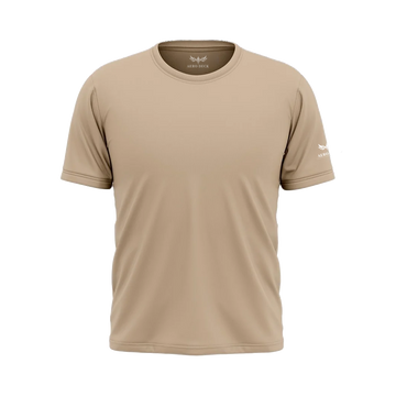 Aero Deck Cotton Jersey Signature Studio Crew Beige Color T-Shirt AERODECK APPARELS