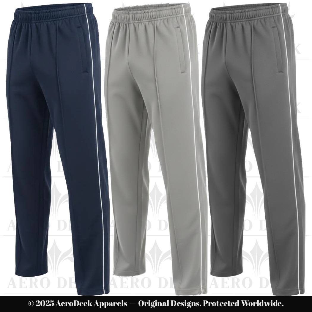 Pack of 3 Aero Deck Blue, Grey and Charcoal Color Urban Leisure Terry Pant Trousers AERODECK APPARELS
