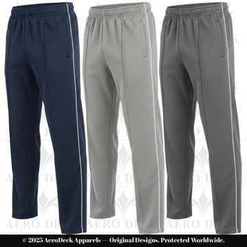 Pack of 3 Aero Deck Blue, Grey and Charcoal Color Urban Leisure Terry Pant Trousers AERODECK APPARELS