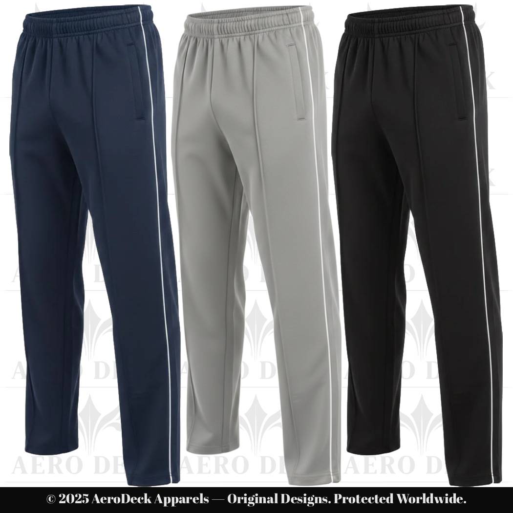 Pack of 3 Aero Deck Black, Blue and Grey Color Urban Leisure Terry Pant Trousers AERODECK APPARELS