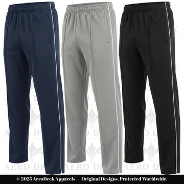 Pack of 3 Aero Deck Black, Blue and Grey Color Urban Leisure Terry Pant Trousers AERODECK APPARELS