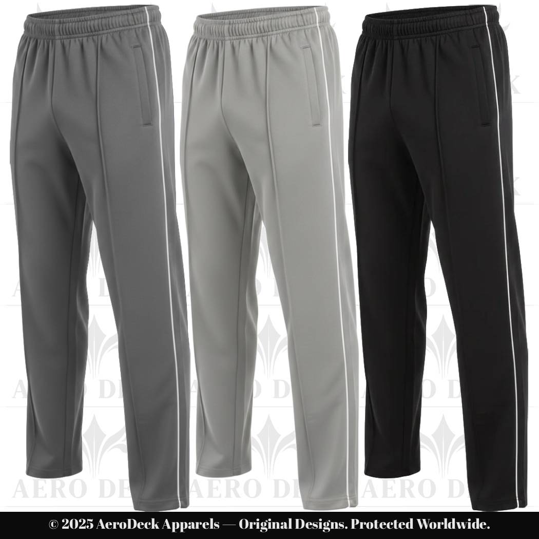 Pack of 3 Aero Deck Black, Grey and Charcoal Color Urban Leisure Terry Pant Trousers AERODECK APPARELS