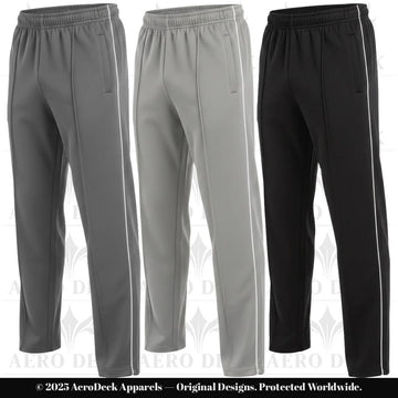 Pack of 3 Aero Deck Black, Grey and Charcoal Color Urban Leisure Terry Pant Trousers AERODECK APPARELS