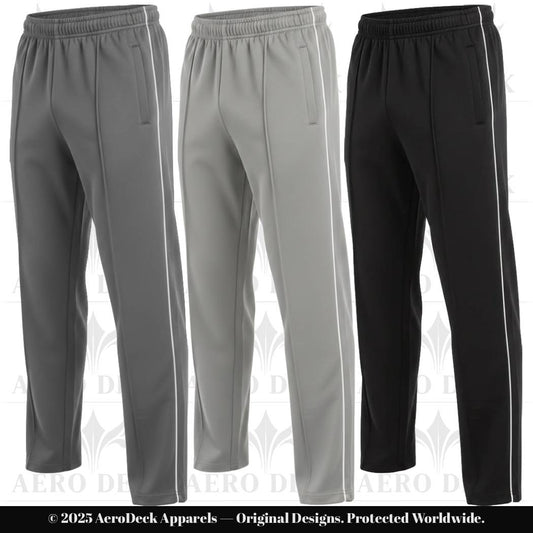 Pack of 3 Aero Deck Black, Grey and Charcoal Color Urban Leisure Terry Pant Trousers AERODECK APPARELS