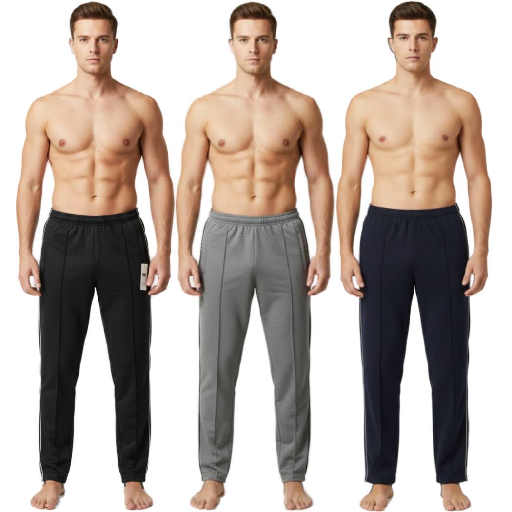 Pack of 3 Aero Deck Black, Blue and Grey Color Urban Leisure Terry Pant Trousers AERODECK APPARELS