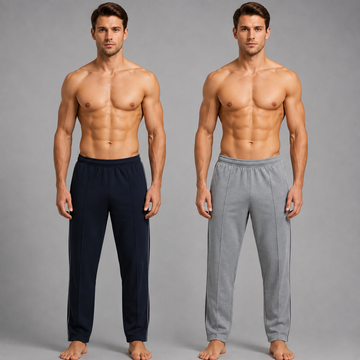Pack of 2 Aero Deck Blue and Grey Color Urban Leisure Terry Pant Trousers AERODECK APPARELS