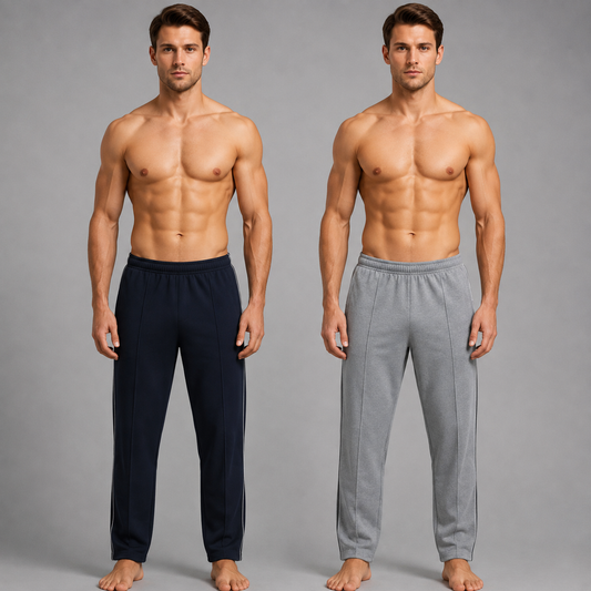 Pack of 2 Aero Deck Blue and Grey Color Urban Leisure Terry Pant Trousers AERODECK APPARELS